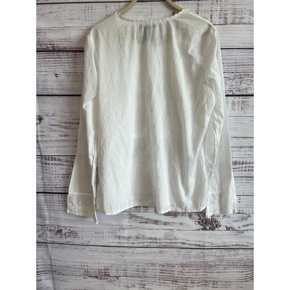 LUCKY BRAND WOMENS Y2K VINTAGE INSPIRED 100% COTTON ROMATIC TOP WHITE LRG - Picture 4 of 12